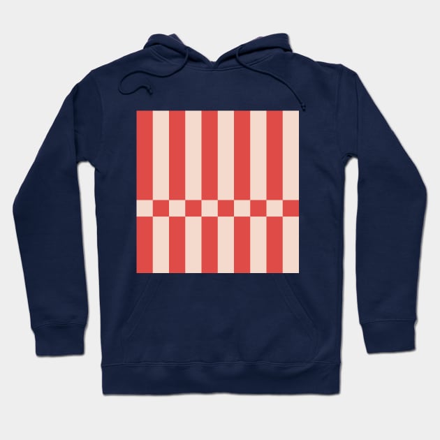 Vertical Red Stripes Pattern Hoodie by kallyfactory